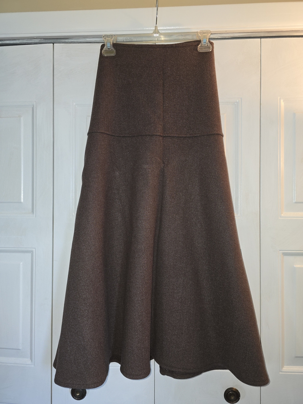 OGL Heathered Brown A-Line Midi Skirt